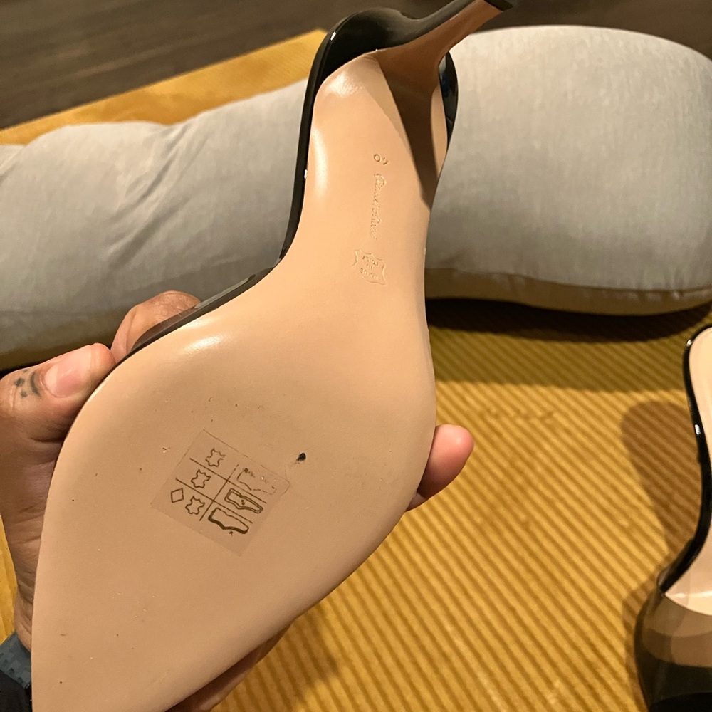 Gianvito Rossi Black Pointed PVC Slingback Mules - Picture 3 of 4